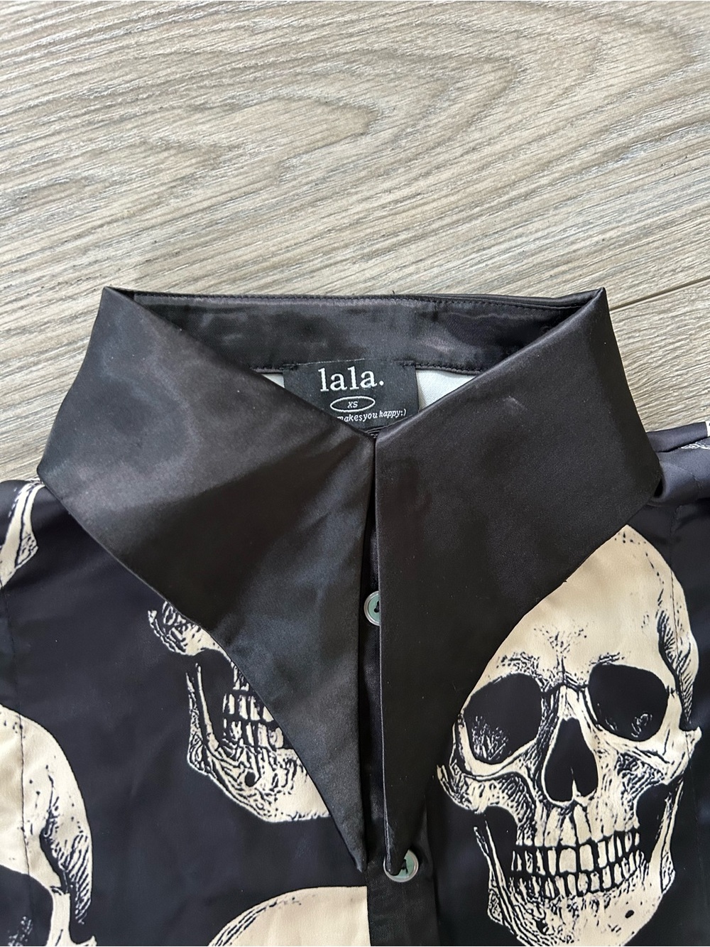 Dressed in LALA Posh Satin Playsuit TOP ONLY in Bad to the Bone Size XS - Picture 5 of 15